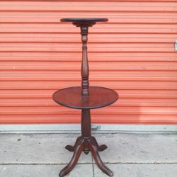 1920's Antique Sheraton Style 2 Tier Cherry Dumbwaiter Tea Table
