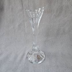Vintage German 24% Lead Crystal Bud Vase 8.75" Clear Glass