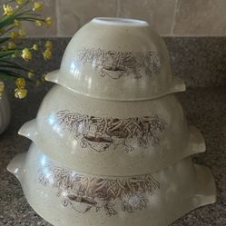Vintage PYREX FOREST FANCIES MUSHROOM SET Rare 