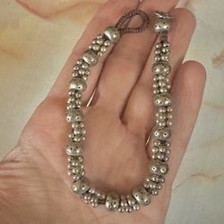 Silver Tone Beaded Bracelet 