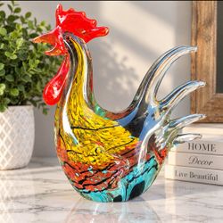 Murano Italian Art Glass Rooster – Hand Blown – Approx. 8” –