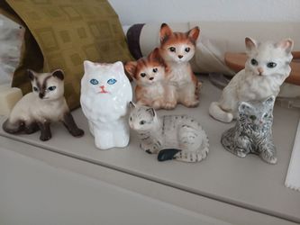 Ceramic Cat Figurines Collection Set of 6