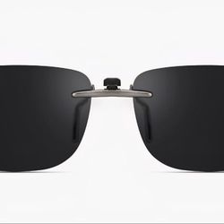Polarized Clip On Sunglasses Over Prescription Glasses Men Women Compact Fit Non-Flip Up. 57×36 mm