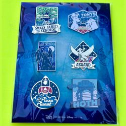 2020 Disney D23 Fantastic Worlds Pin Set Of 6 Gold Member Exclusive