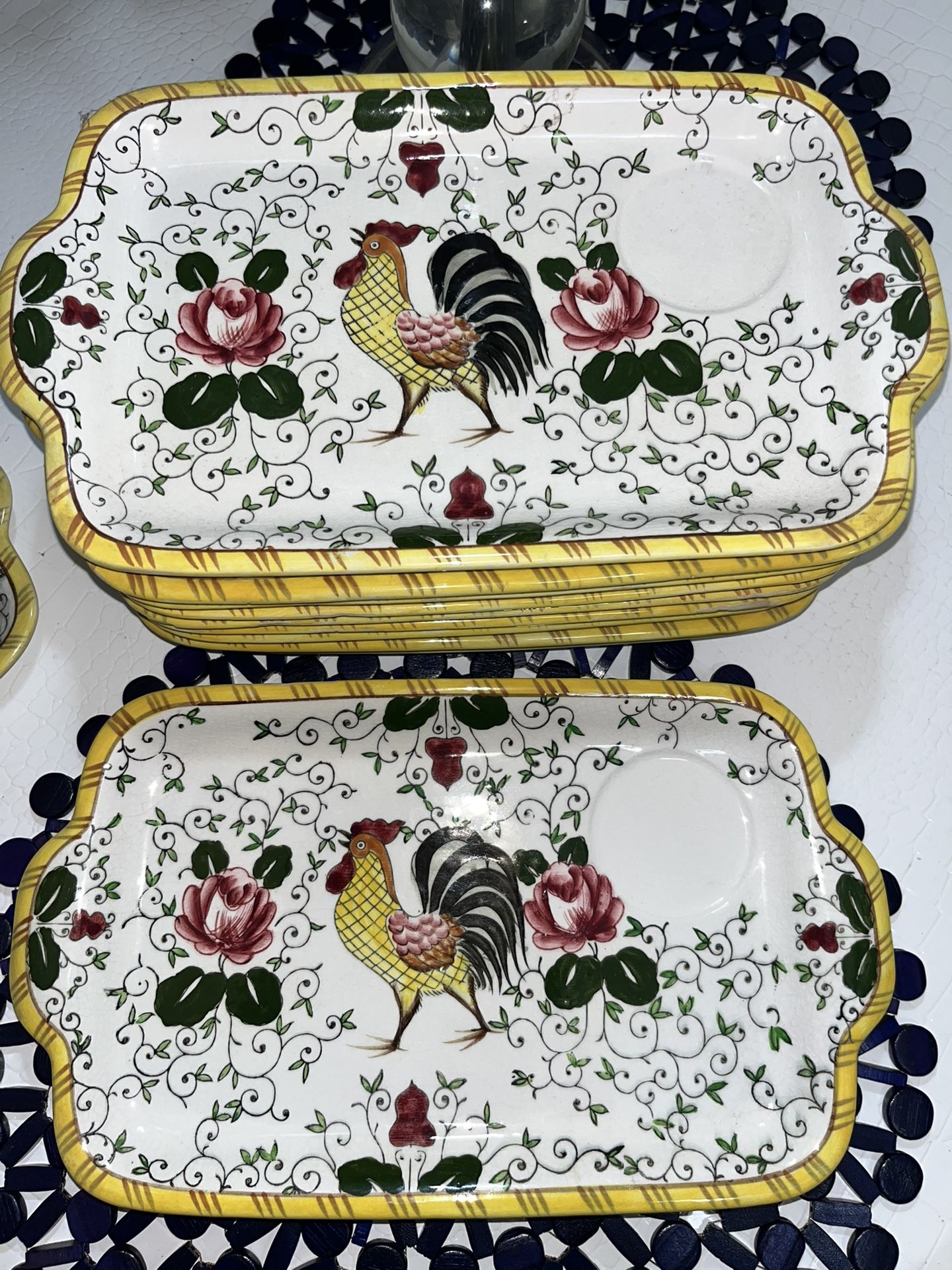 Vintage Early Provincial Japan Rooster and Rose Luncheon Plates Price Per Plate