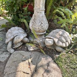 Pair of Large Concrete Tortoise Statues