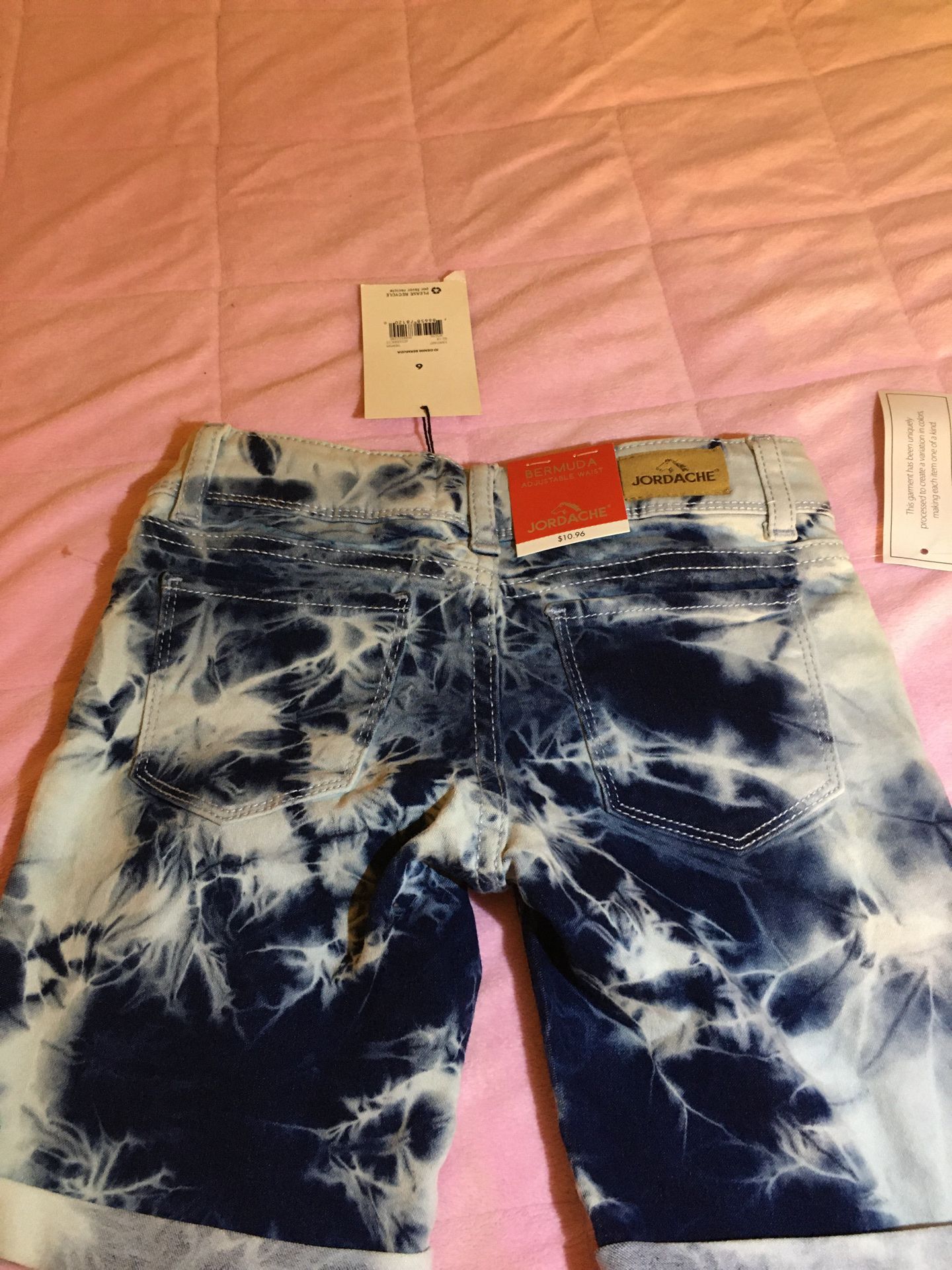 Girls Denim Acid Wash Shorts
