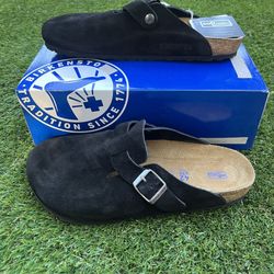 Birkenstock Boston Clogs black swade mens size 42