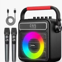 Karaoke Machine for Adults & Kids, w/ 2 Wireless Microphones
