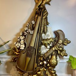 VTG SYROCO VIOLIN FLOWERS FLINT LOCK ANTIQUE PISTOL WALL DECOR #7(contact info removed) RARE