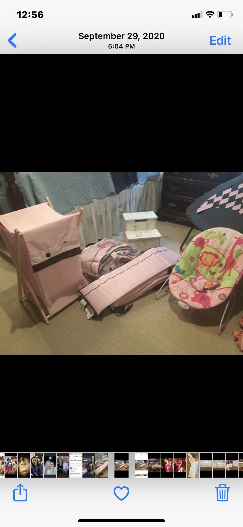 Baby Crib Set, Canvas Pictures, Bouncy Seat. Ballet and Tap Shoes