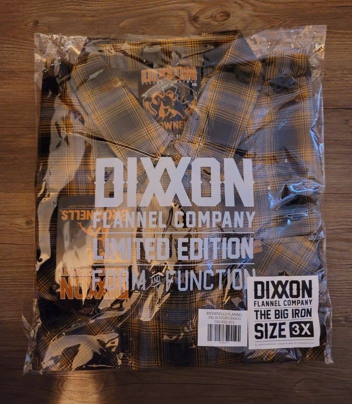 🔥DIXXON FLANNEL MENS 3XL THE BROWNELLS BIG IRON FLANNEL🔥 BRAND NEW IN BAG 🔥 