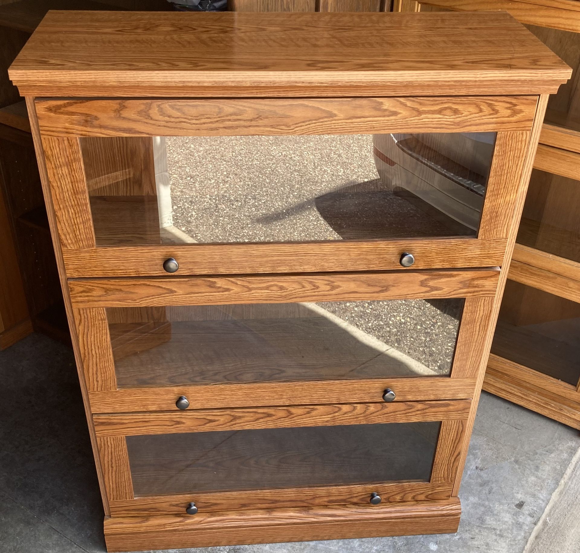 3 Tier Modern Barrister Bookcase Storage Shelf