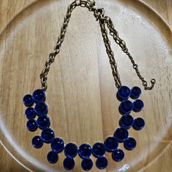 J Crew Double Blue Brulee Necklace 