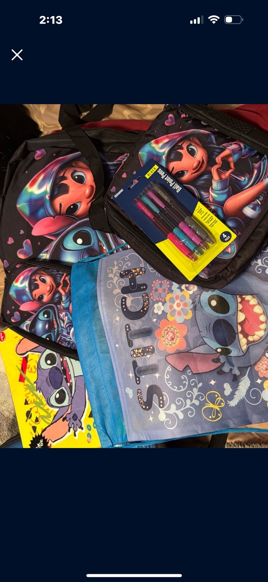 Lilo And Stitch, Backpack, Lunchpail, And Pencil Holder Bundle
