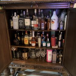 1920s Jacobean Antique 3-Pc Suite - Buffet/Bar/Console