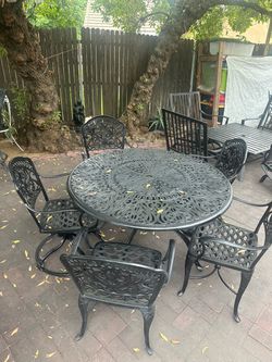 Cast Iron Patio Table and Chair Set