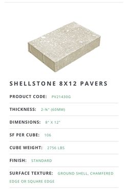 Shell-stone Pavers – Large Lot – Approx. 8” x 12” – Miami Beach