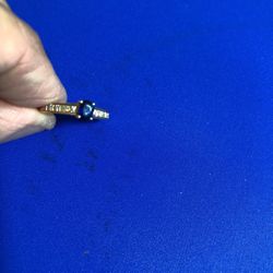 Sapphire Diamond Chip RING