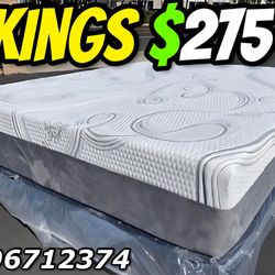 King size Organic Cotton Hybrid Cool Gel Memory Foam Mattress 