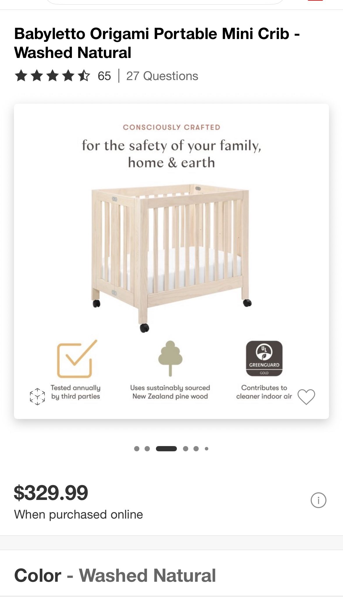 Babyletto Portable Mini crib