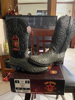 Los Altos round toe ostrich boots