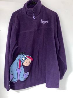 Eeyore Purple Fleece Quarter-Zip Pullover Disney pooh women large