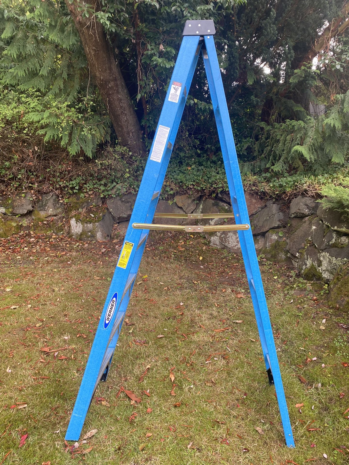Werner 8 Ft Fiberglass Step Ladder This Ladder Is In Perfect Condition.