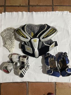 Lacross Gear: Shoulder Protection, Arm Protection, Gloves, for a 14-15 Year Old Young Man