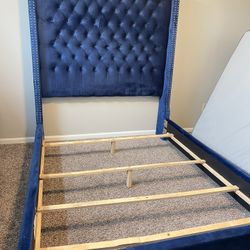 Blue Velvet Bed Frame 