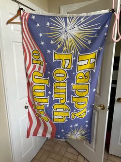 Happy Fourth of July Decorative Flag