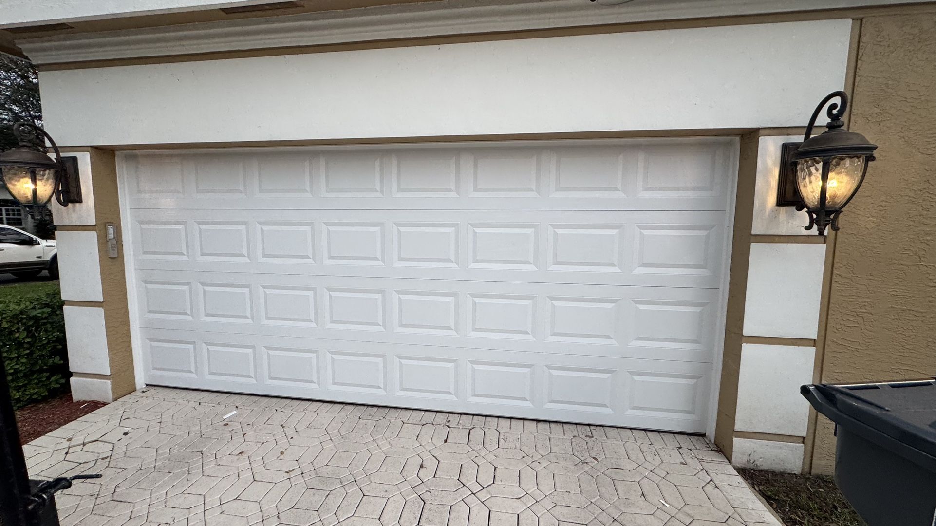 Garage Door 16x7 Short Panel White Hurricane Proof