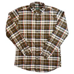 Eddie Bauer Plaid Long Sleeve Flannel Shirt Men's Tall Medium