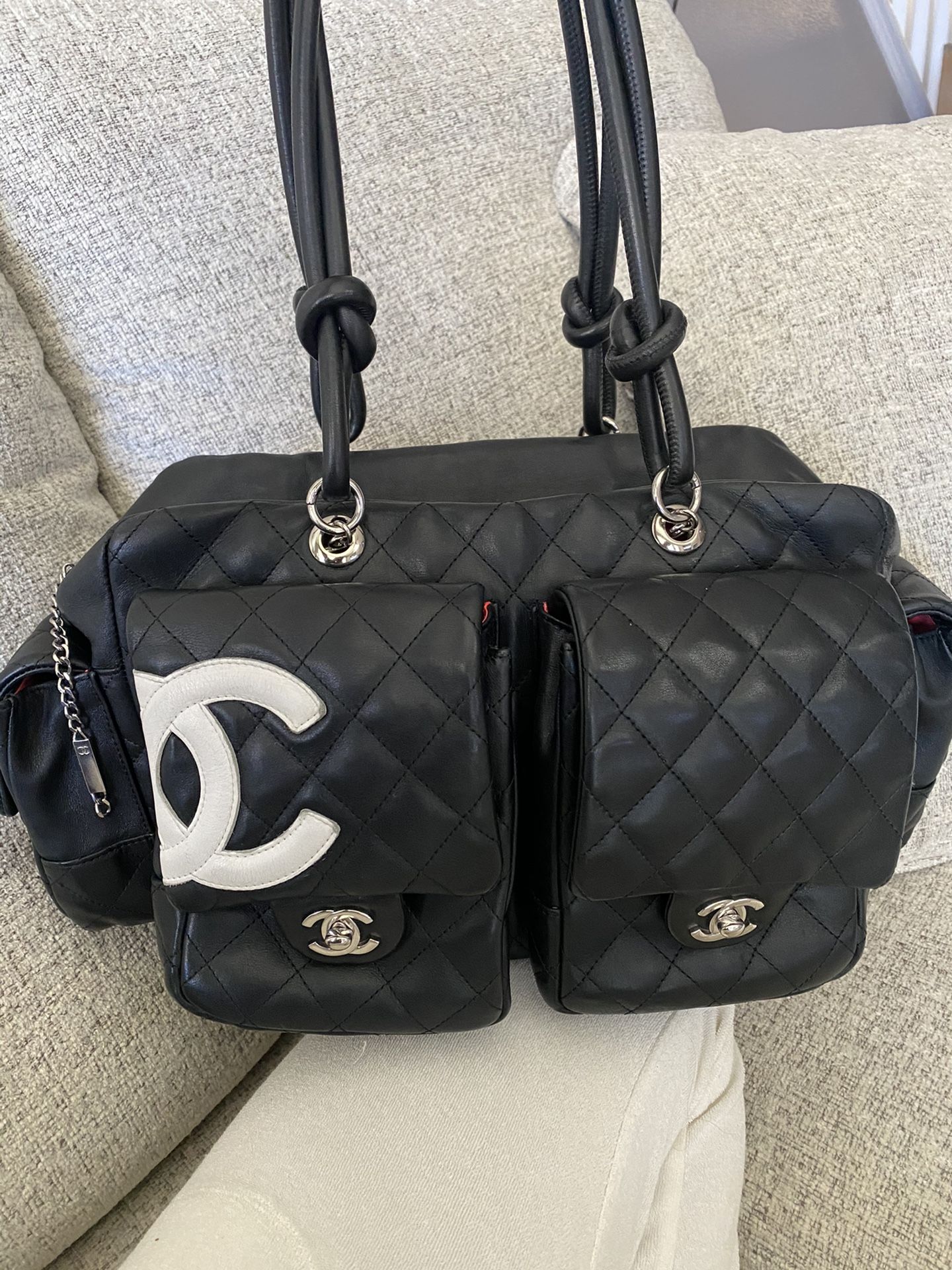 100% Authentic CHANEL Cambon Lambskin Reporter Shoulder Bag
