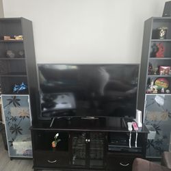 Entertainment Center & 2 Bookshelves