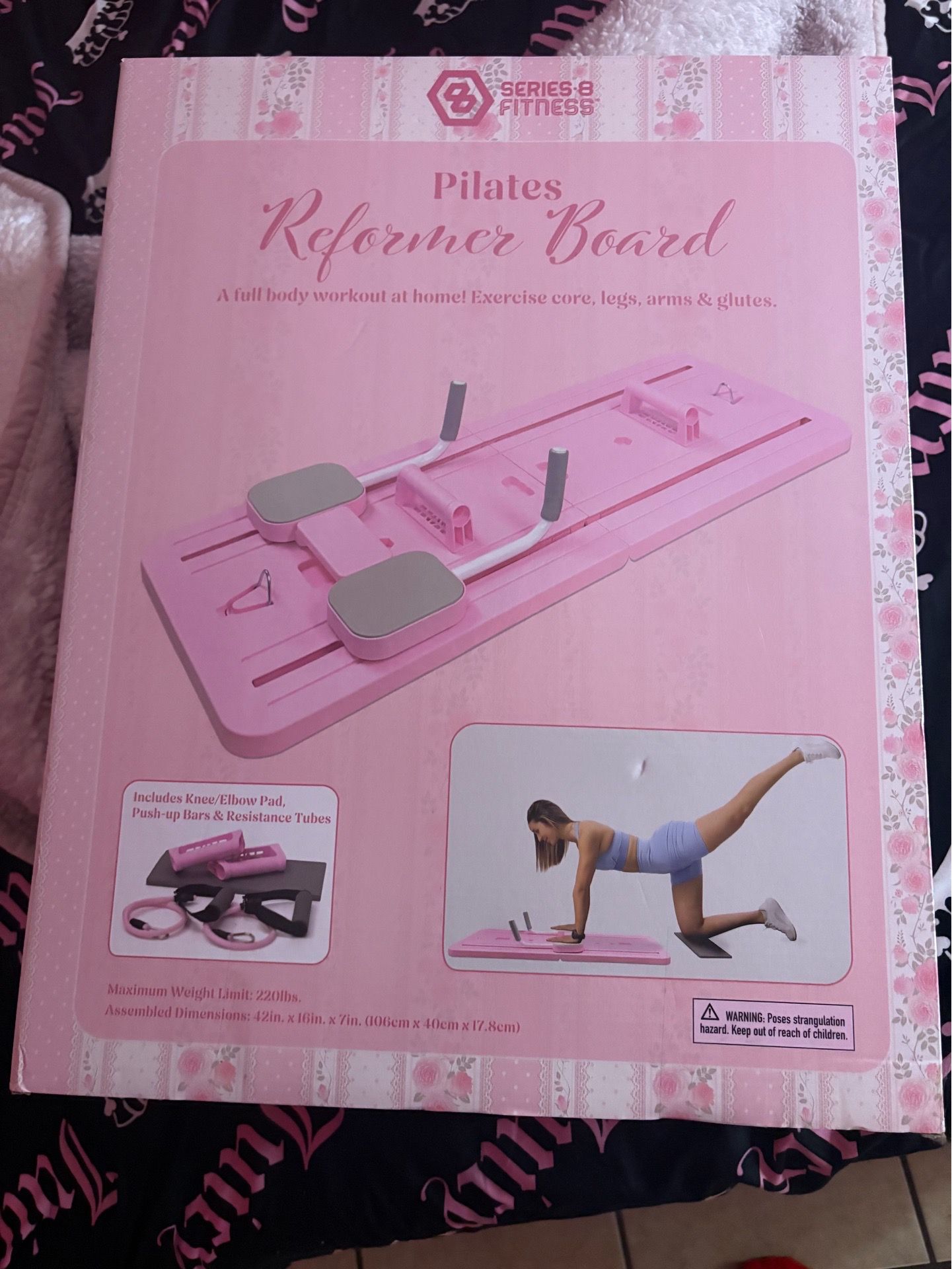 Brand new Pilates Board and 2x 10 lb weights