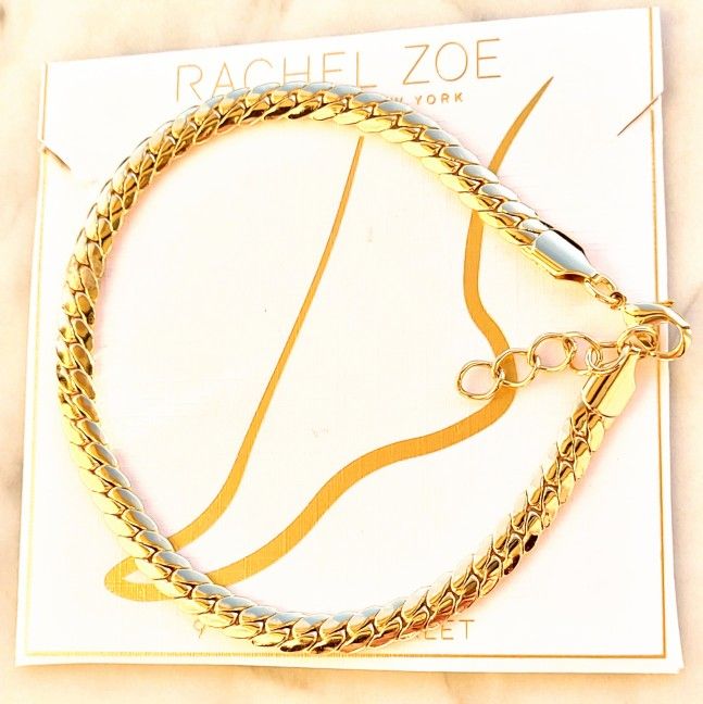 New Rachel Zoe Brass Serpentine Link Ankle Bracelet