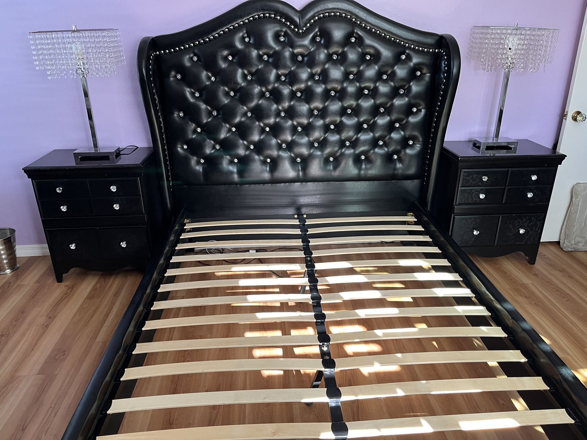 Black Rhinestone Bedroom Set