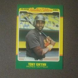 1986 Fleer Tony Gwynn San Diego Padres #22 Limited Edition Baseball Card Vintage Collectible Trading Sports MLB Major League Professional Pro