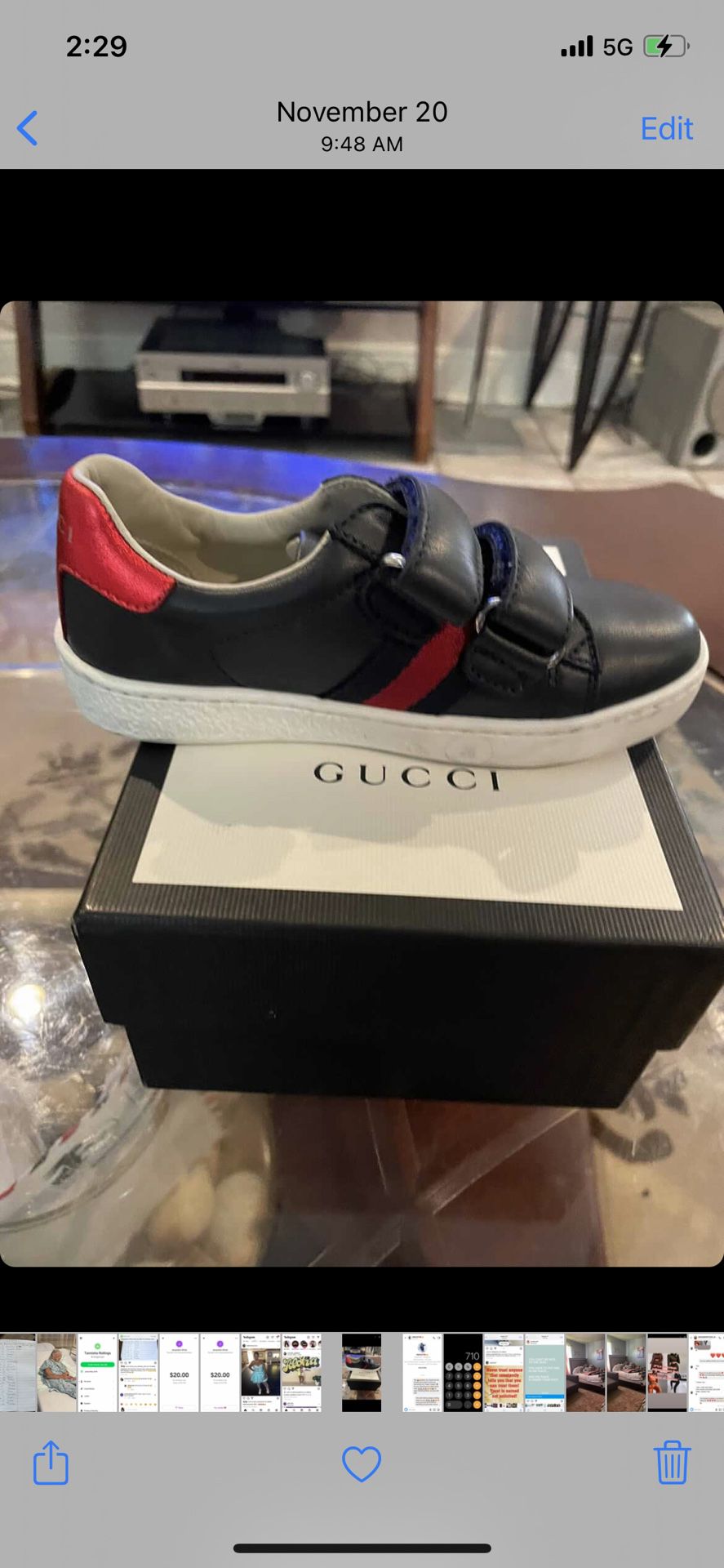 Toddler Gucci Size7 NavyBlue,Red &White 