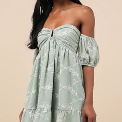 Lulus Sage Mini Dress - Size Small
