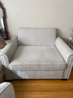 Oversized Accent Chair with Nailhead Trim