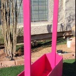 Pink Solid Wood Closet On Wheels (Delivery $10)