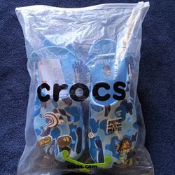 Bathing Ape Blue Camo Crocs