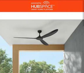 Home Decorators Collection Tager 72 in. Smart Indoor/Outdoor Matte Black with Matte Black Blades Ceiling Fan with Remote Powered by Hubspace
