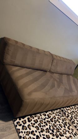 Brown Fabric Loveseat Sofa