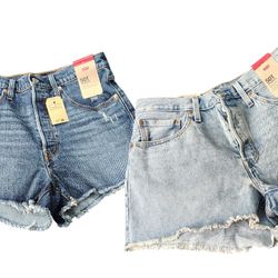 2 New W/Tags Women's/Junior's Levi's 501 Shorts. Size 31