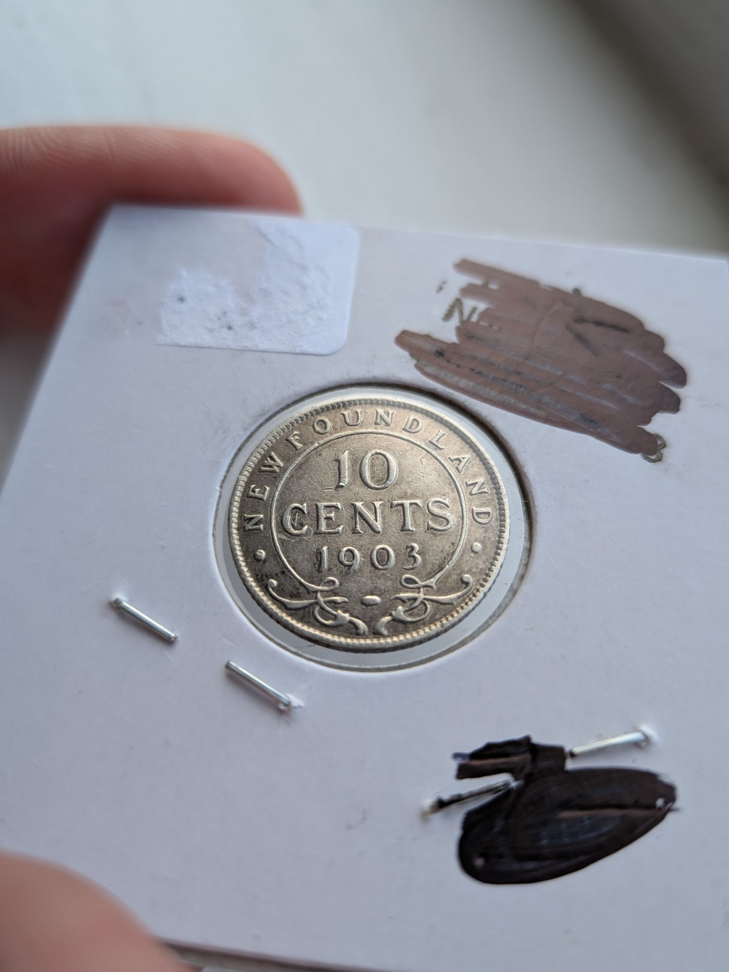 1903 Newfoundland 10 Cents Edward VII Silver Coin Rare Key Date Sterling Silver