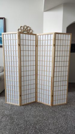 4 Panel Asian Style Shoji Screen Portable Room Divider/Folding Privacy Screens/Wall Divider. Each Panel measures about: 17"W x 70.5"H. Overall dimensi