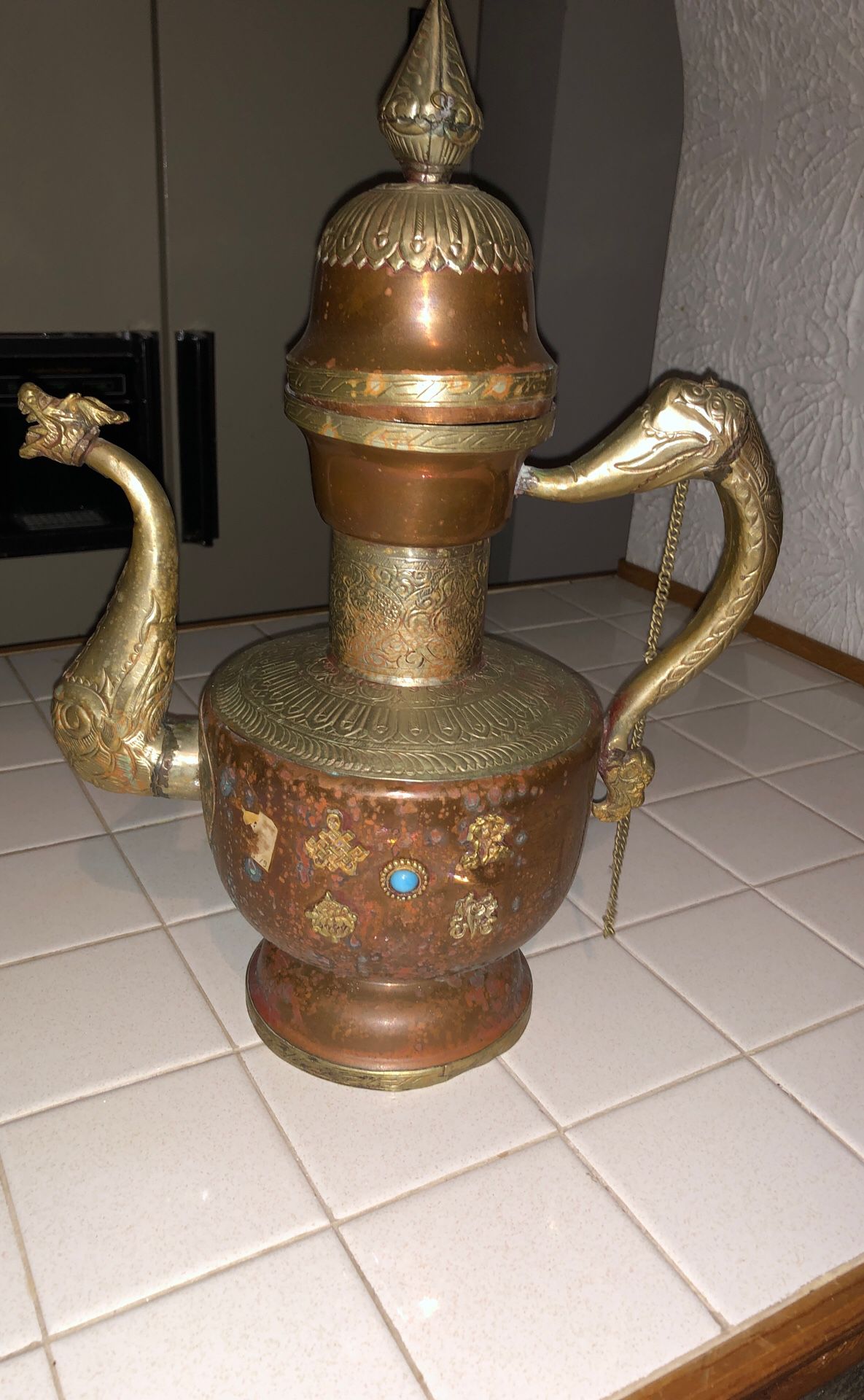 Antique Brass decorative kettle